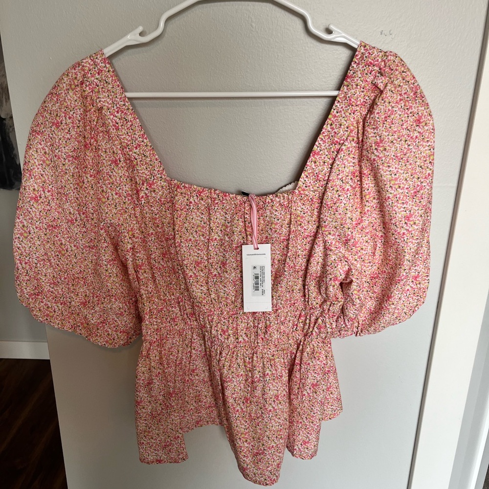 NWT Vineyard Vines Floral Pink Women's Top